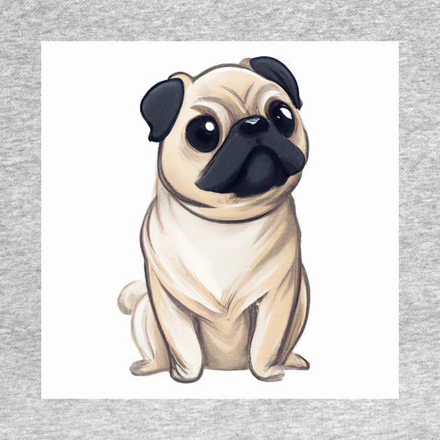 Cute Pug Drawing by Play Zoo